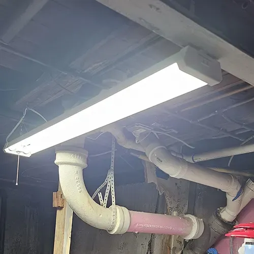 int LED light fixture install