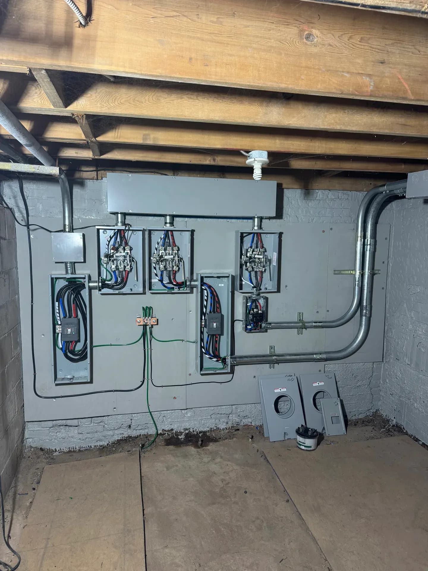 Commercial panel upgrade in progress